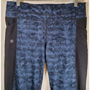 Athleta Blue Dapple Be Free Knicker Tight‎ Yoga Fitness Pant #597200 Size XS